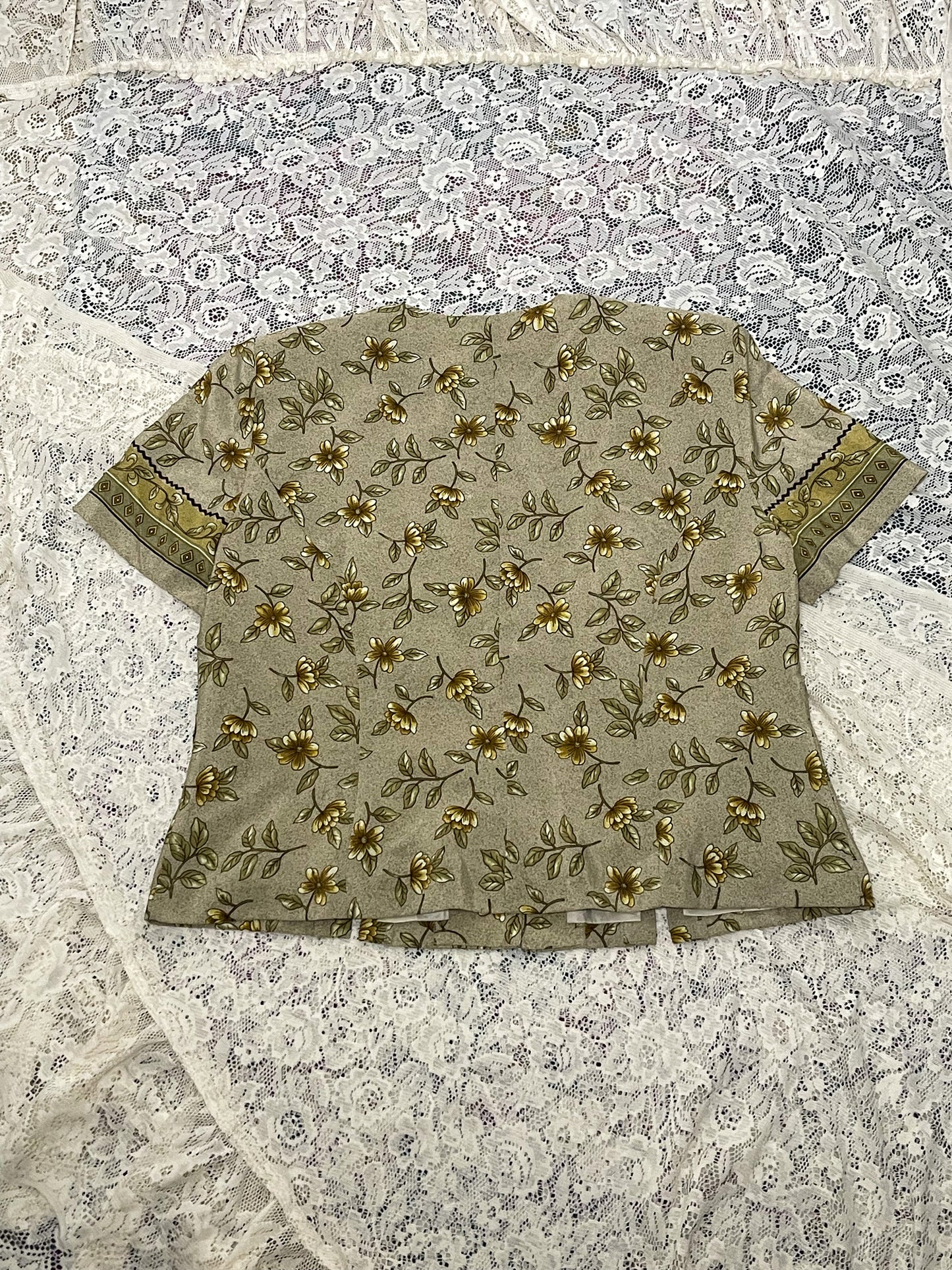 90’s/Y2K Boho Cottage Print Blouse (XL)