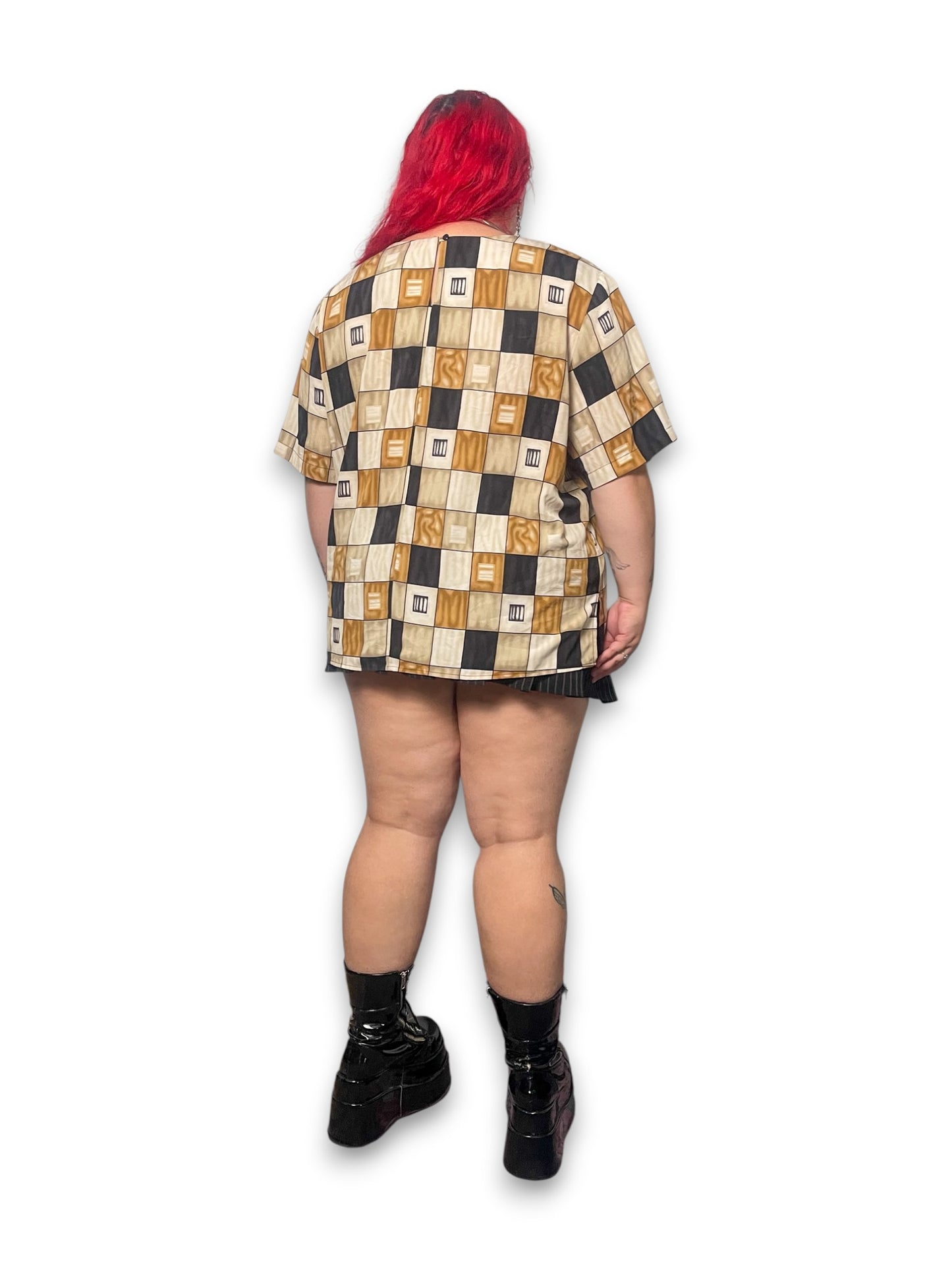 90’s Geometric Retro Blouse (3X/4X)
