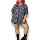 90’s/Y2K Hilo Hattie Blue and Purple Hawaiian Shirt (3X)