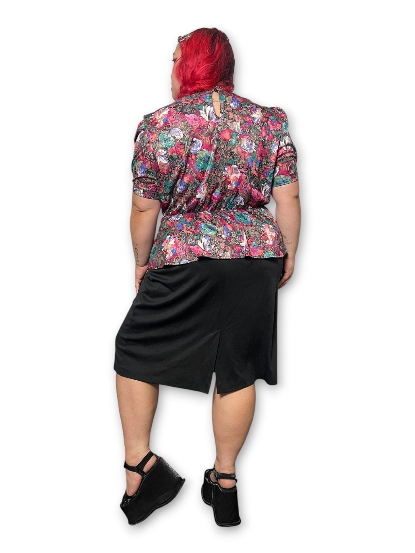 80’s Retro Peplum Dress (1X)