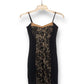 Y2K Moda International Black and Cream Bodycon Dress (S/M)