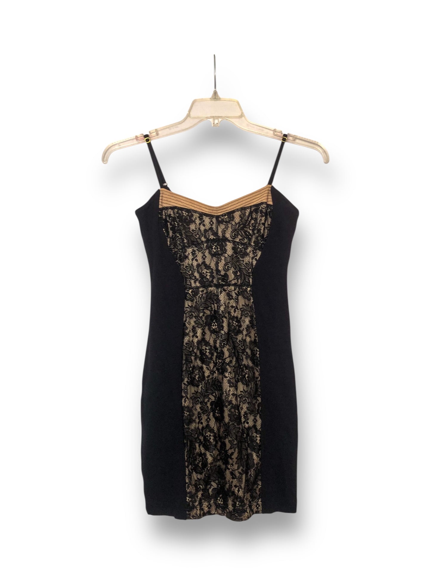 Y2K Moda International Black and Cream Bodycon Dress (S/M)