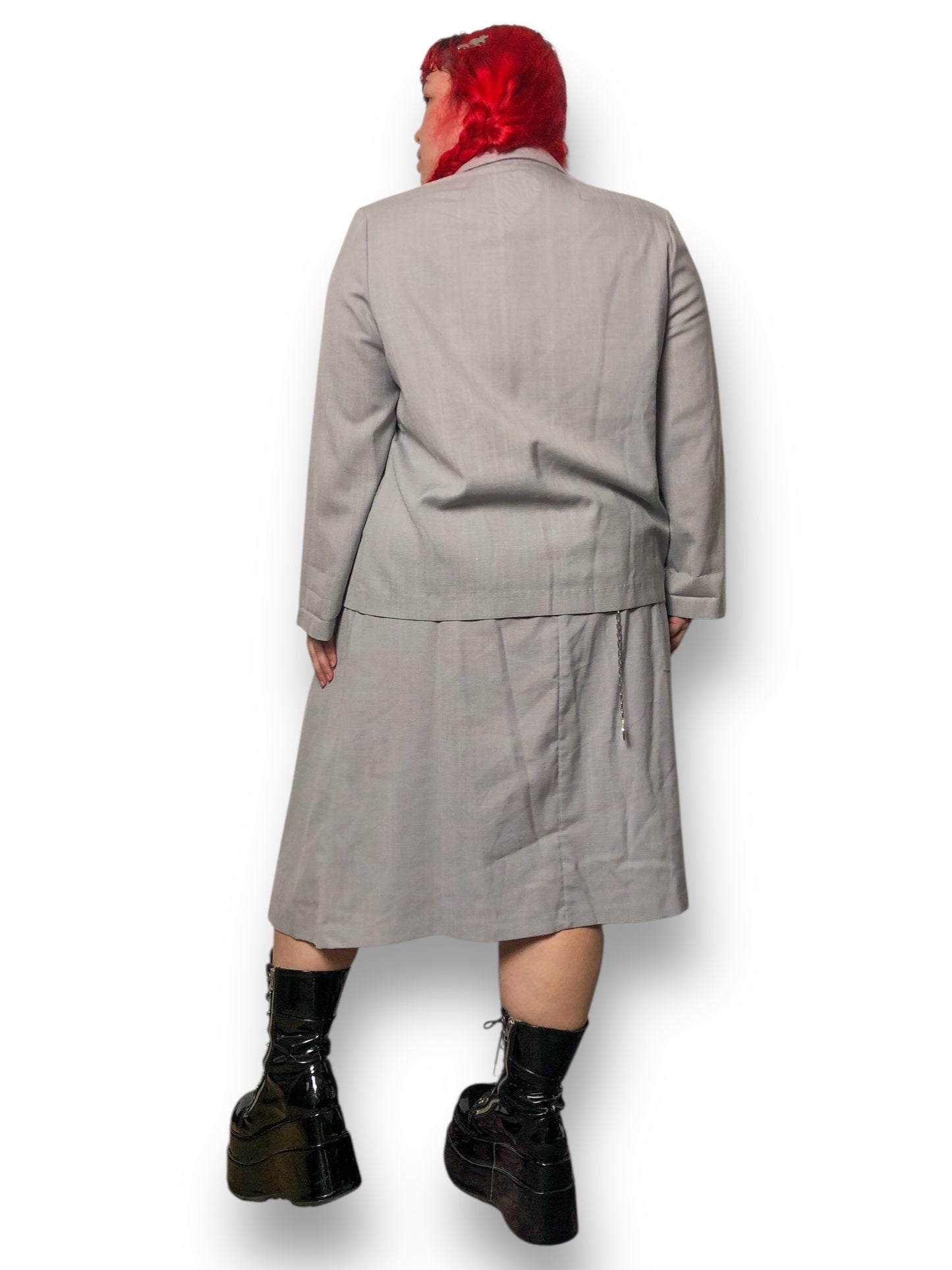 80’s/90’s Punch-Line Gray Skirt Suit (XL)