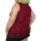 Y2K Catherine’s Wine Red Floral Lace Tank Top (3X)