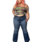 Y2K Medium Wash Low-Rise Flare Jeans (1X)