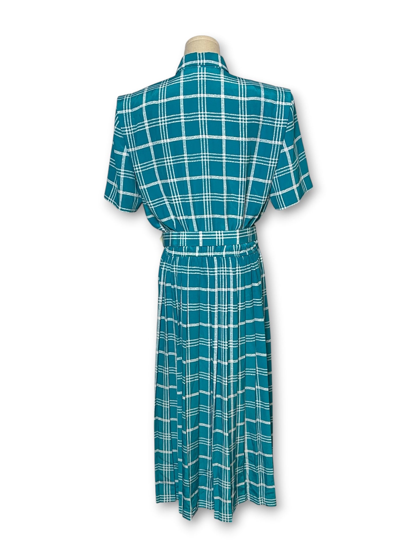 80’s Retro Plaid Secretary Dress (L/XL)