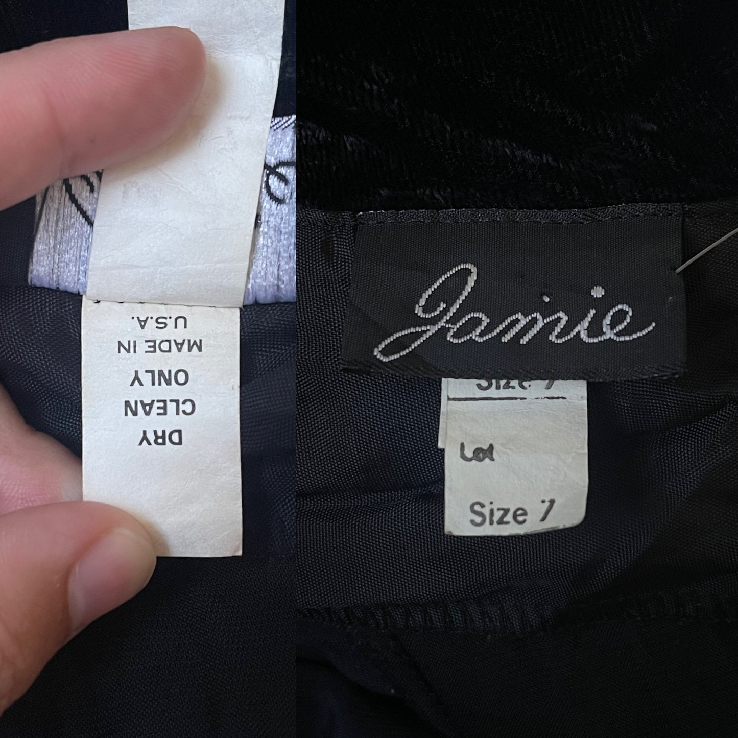 80’s Jamie Black Velvet Goth Victorian Dress (XS/S)