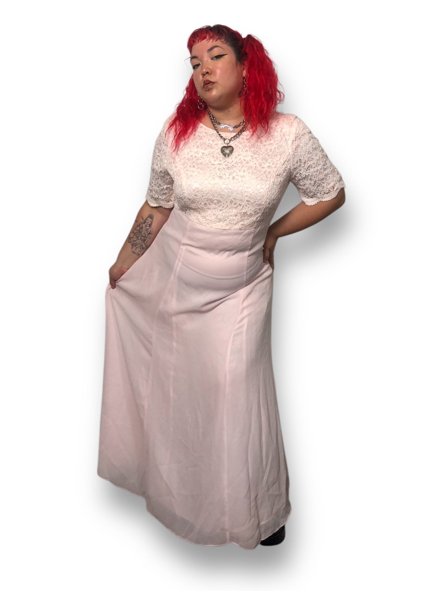 80’s Lanz of Salzburg Baby Pink Gown (2X)
