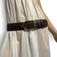 Vintage Sandy Duftler Designs Brown Leather Spur Belt (M)