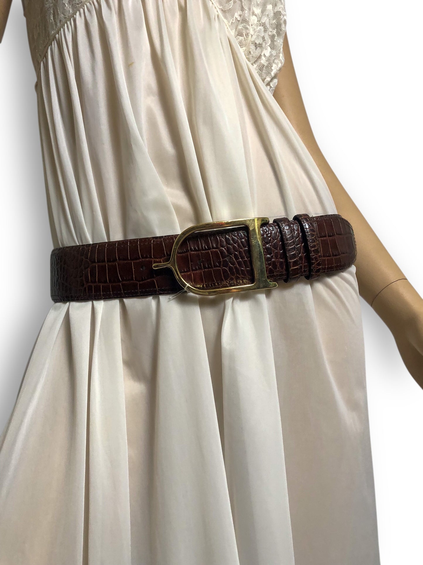 Vintage Sandy Duftler Designs Brown Leather Spur Belt (M)