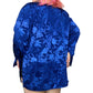 90’s/Y2K Blue Floral Satin Blouse (2X)