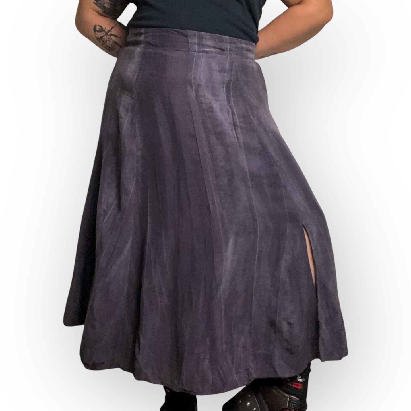 90’s August Max Woman Purple Gray Midi Skirt (2X/3X)