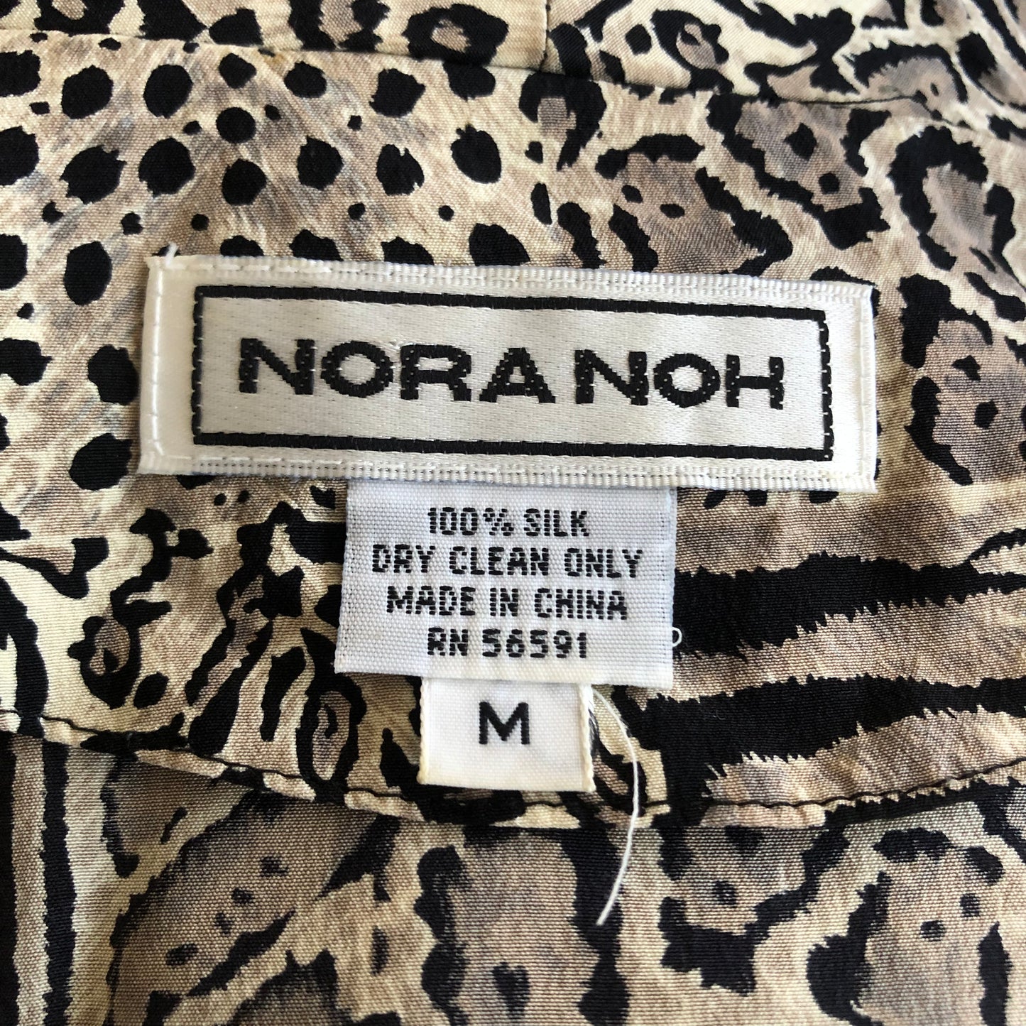 90’s Nora Noh Animal Checkerboard Print Blouse (M)