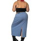 90’s Damasport Baby Blue Rib Knit Midi Skirt (3X)