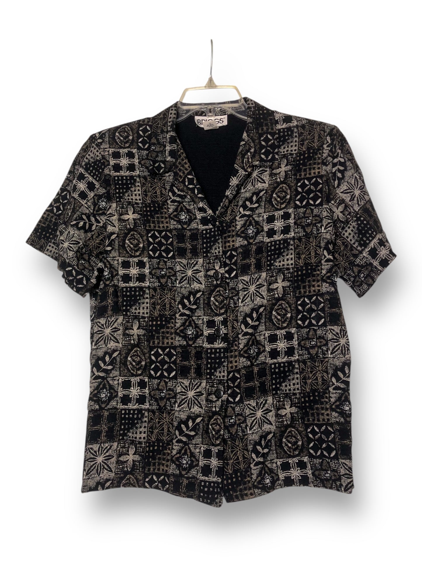90’s Briggs Gray Patterned Blouse (M)