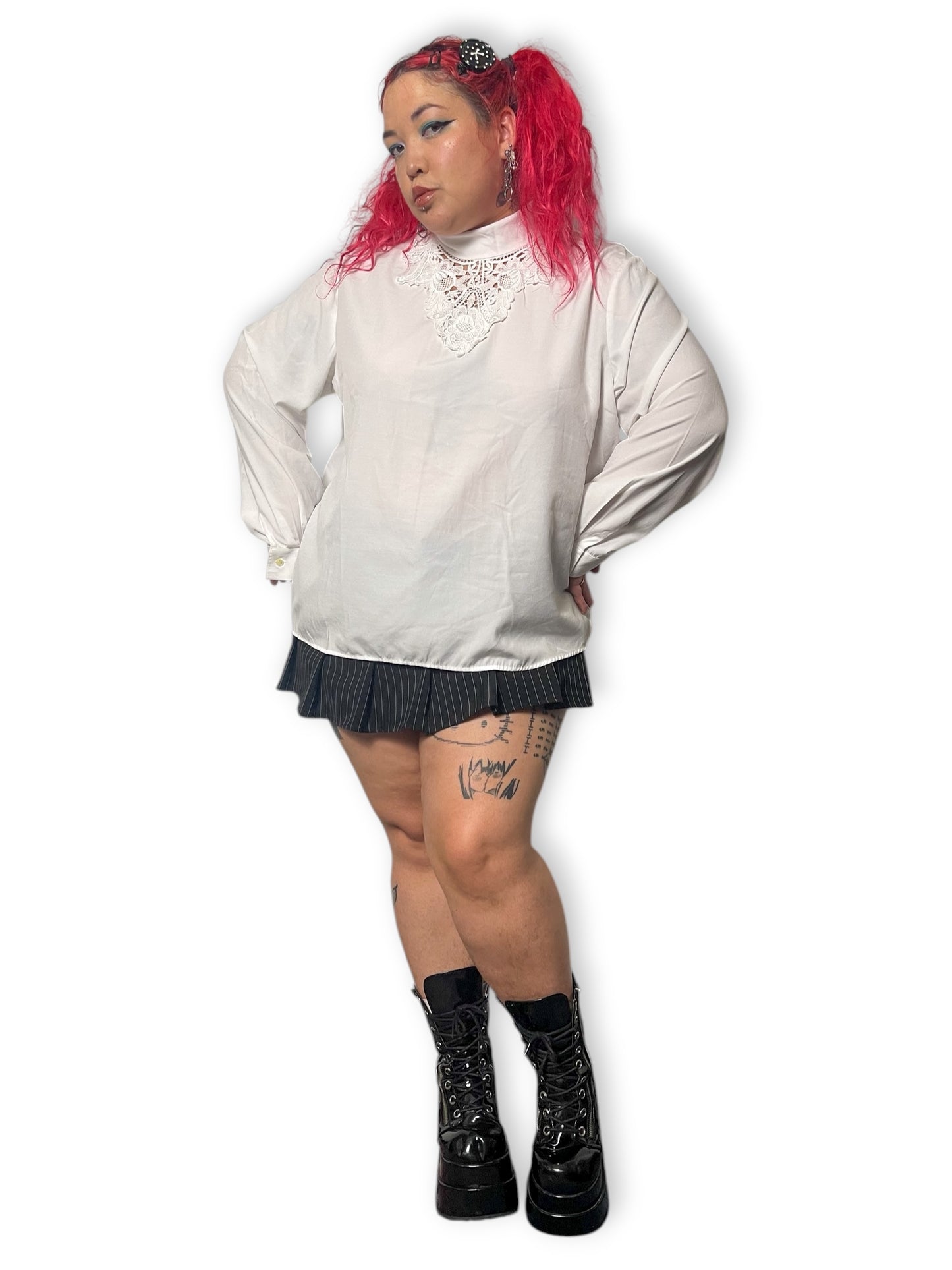 80’s Bedford Fair White Retro Blouse (3X)