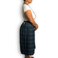 80’s Requirements Green Tartan Plaid Pleated Midi Skirt (XL)