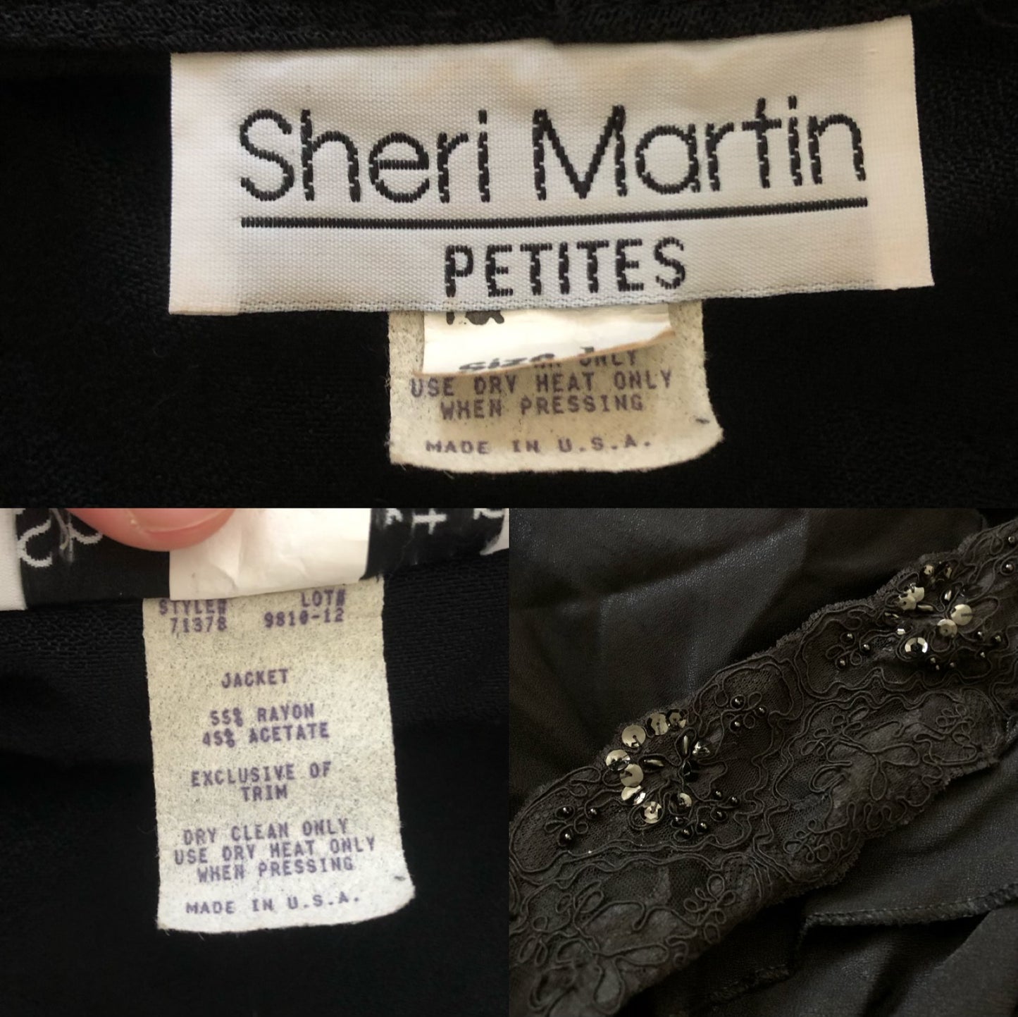 80’s/90’s Sheri Martin Black Retro Cropped Blazer (XL)