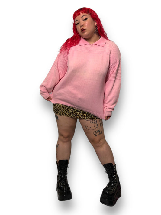 90’s Mystic Blues Pink Polo Sweater (2X)