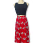 60’s/70’s Japanese Print Pleated Skirt (XS)