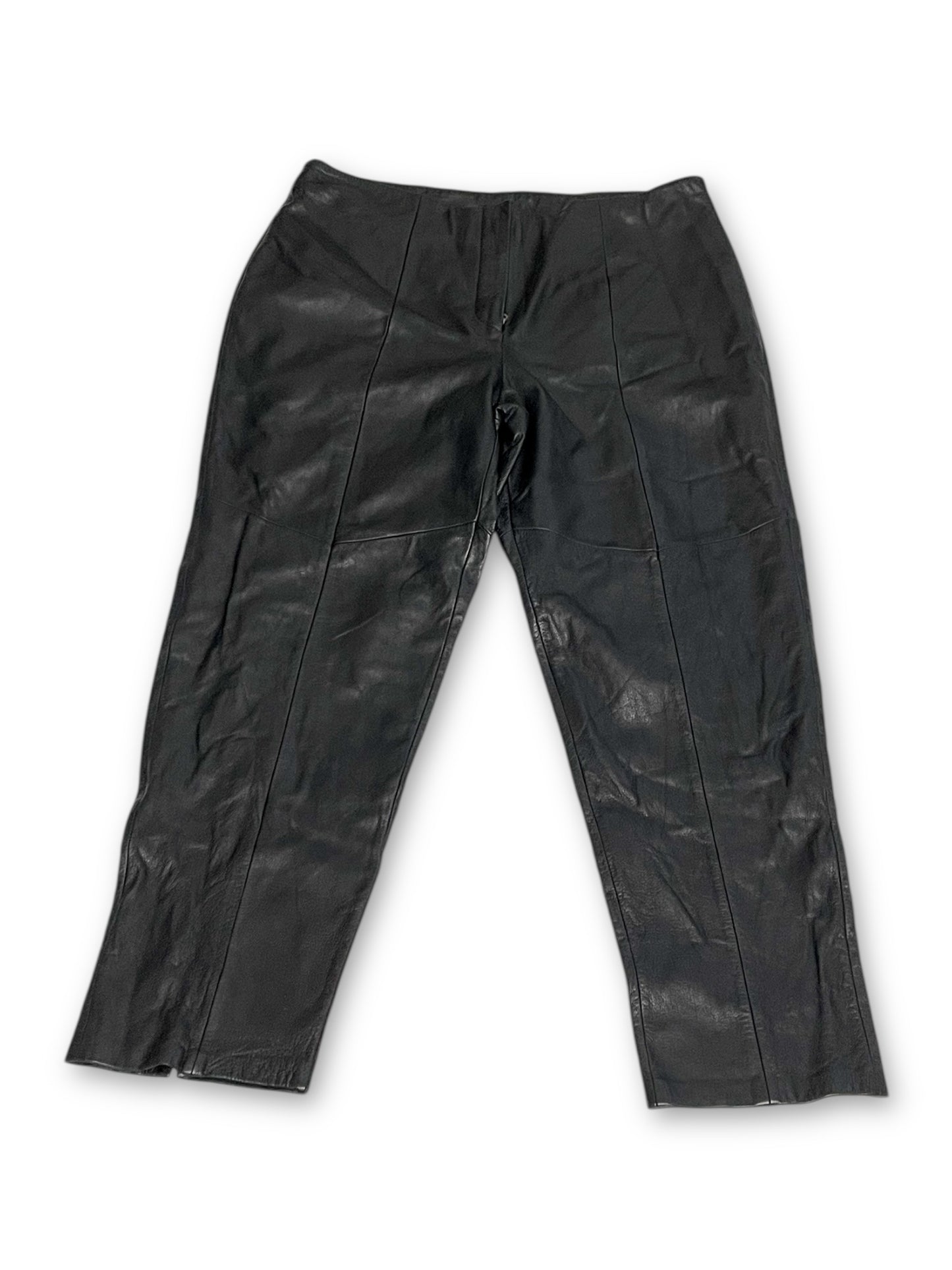 90’s/Y2K Venezia Black Leather Pants (1X)