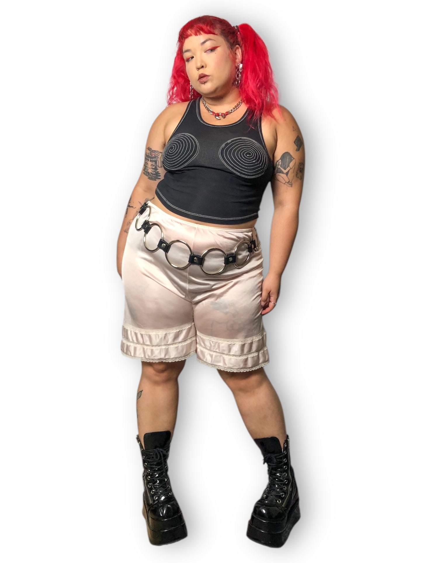 70’s/80’s Adonna by JCPenney Baby Pink Nylon Shorts (XL/2X)