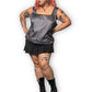90’s/Y2K J.R. Nites by Carol Lin Shiny Silver Tank Top (3X)