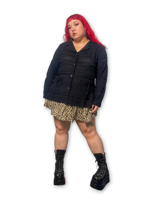 80’s Goth Coquette Knit Cardigan (2X)