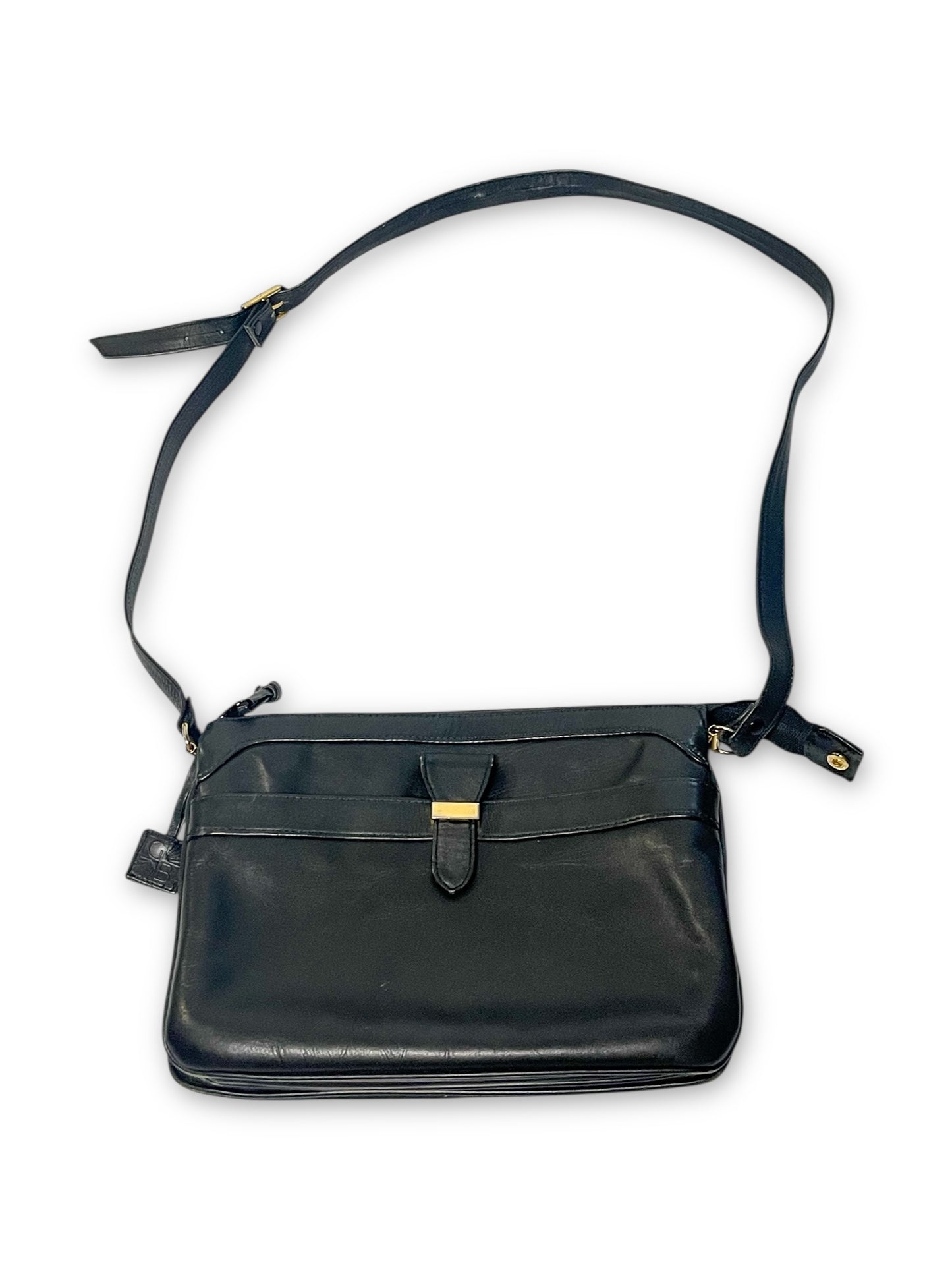 90’s Giani Bernini Black Leather Crossbody Purse