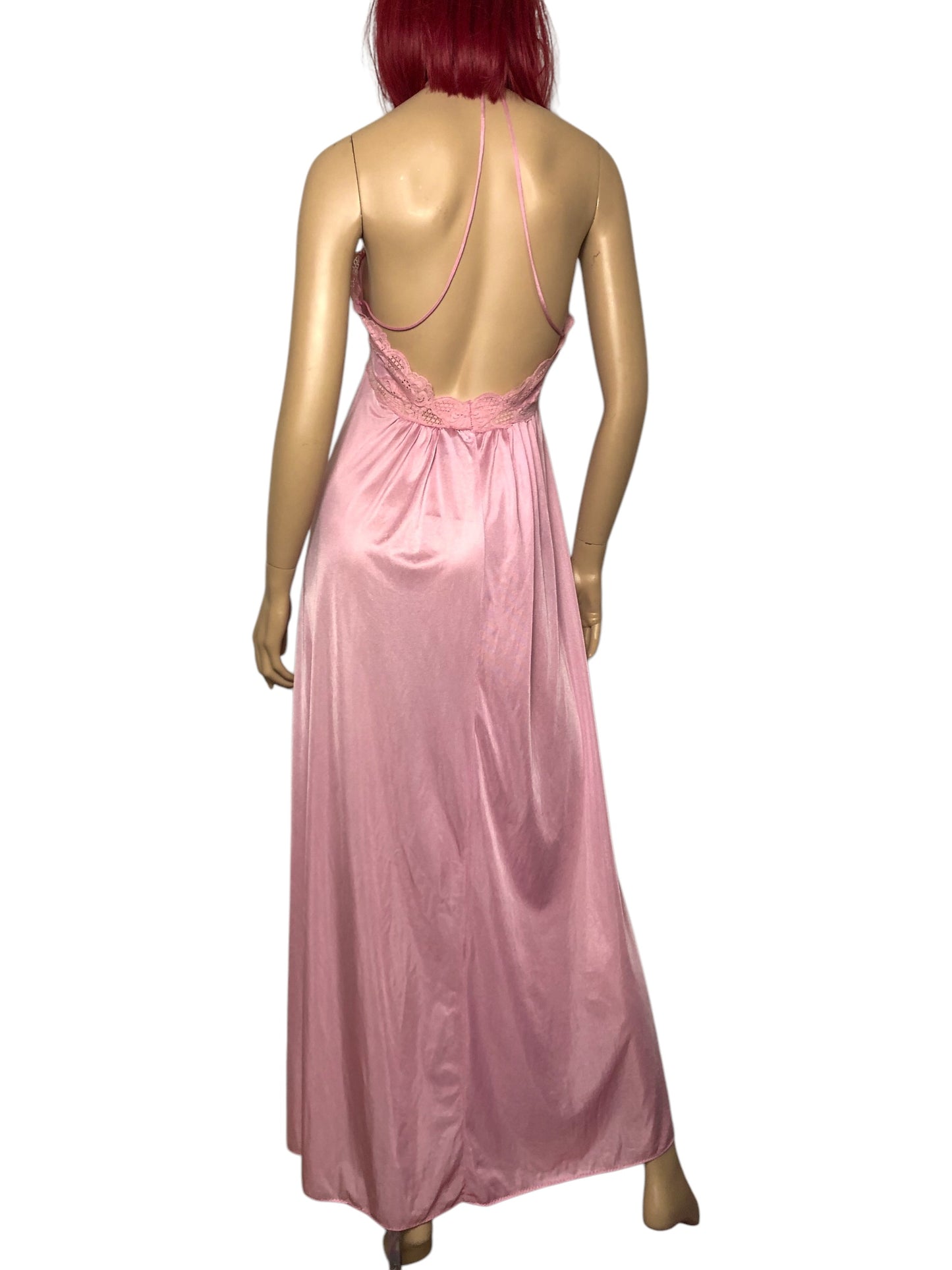 60’s/70’s Lily of France Pink Slip Maxi Dress (M)