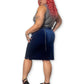 90’s/Y2K Dark Blue Velvet Skirt (L/XL/1X)