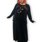 90’s/Y2K Jazz II Black Velvet Long Sleeve Maxi Dress (3X)