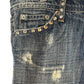 Y2K Medium Wash Distressed Jeans (S)