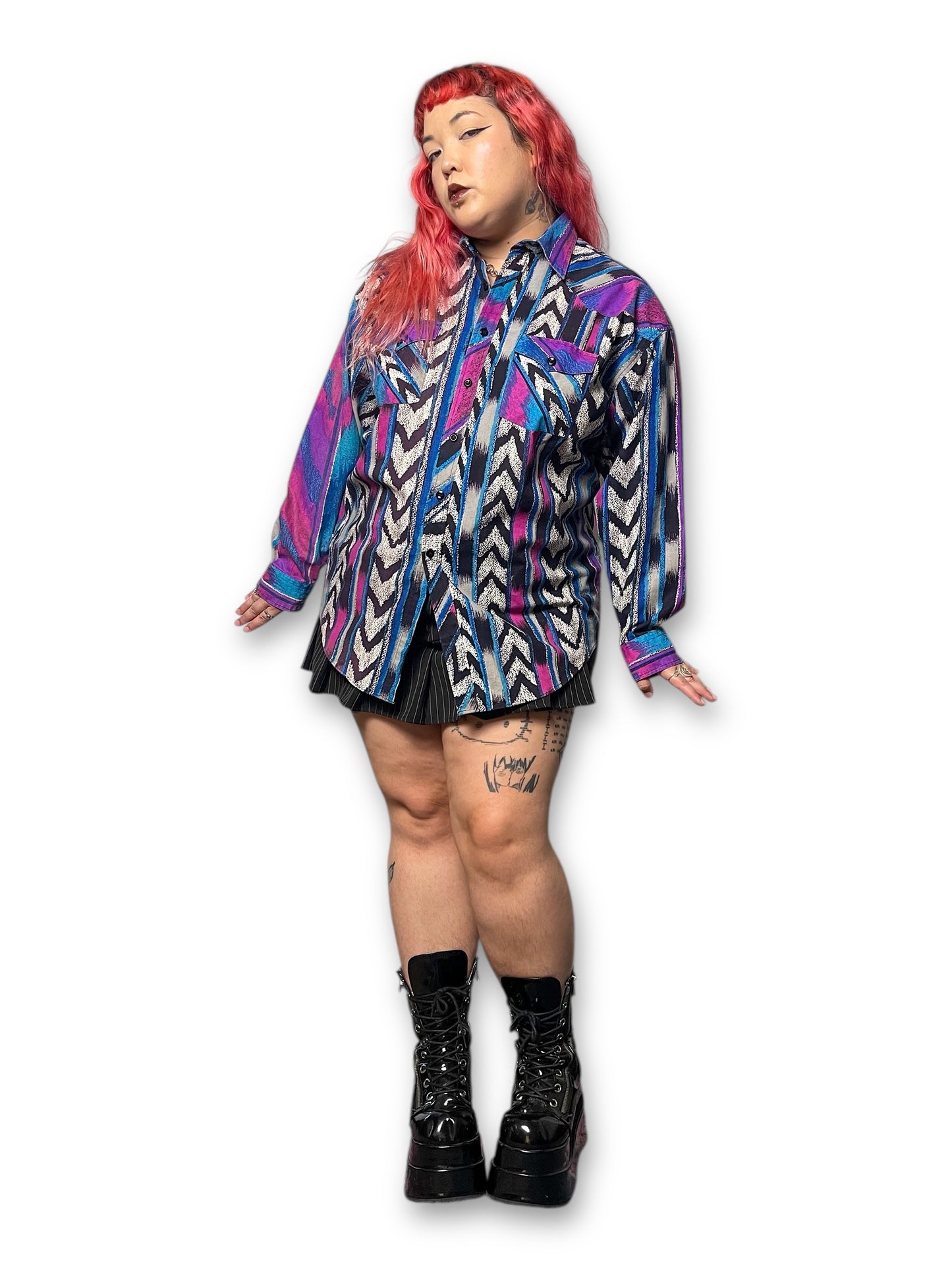 80’s/90’s Sergio Valentino Retro Southwestern Print Button Down Shirt (1X/2X)