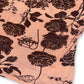 Y2K Pink and Brown Floral Print Top (S/M)
