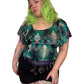 Y2K Baby Phat Sparkly Leafy Print Top (XL)