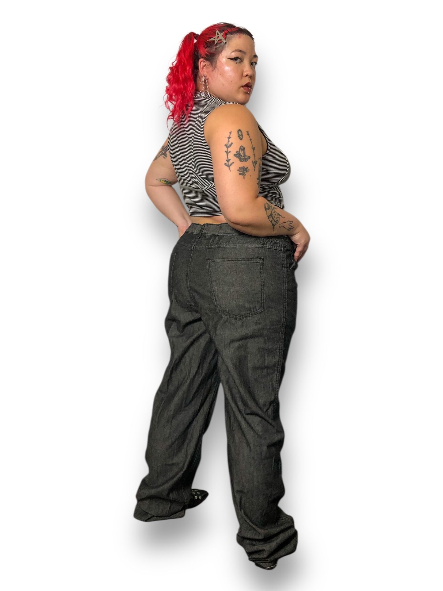 Y2K/Modern Liberty Blues Faded Black Denim Jeans (3X)