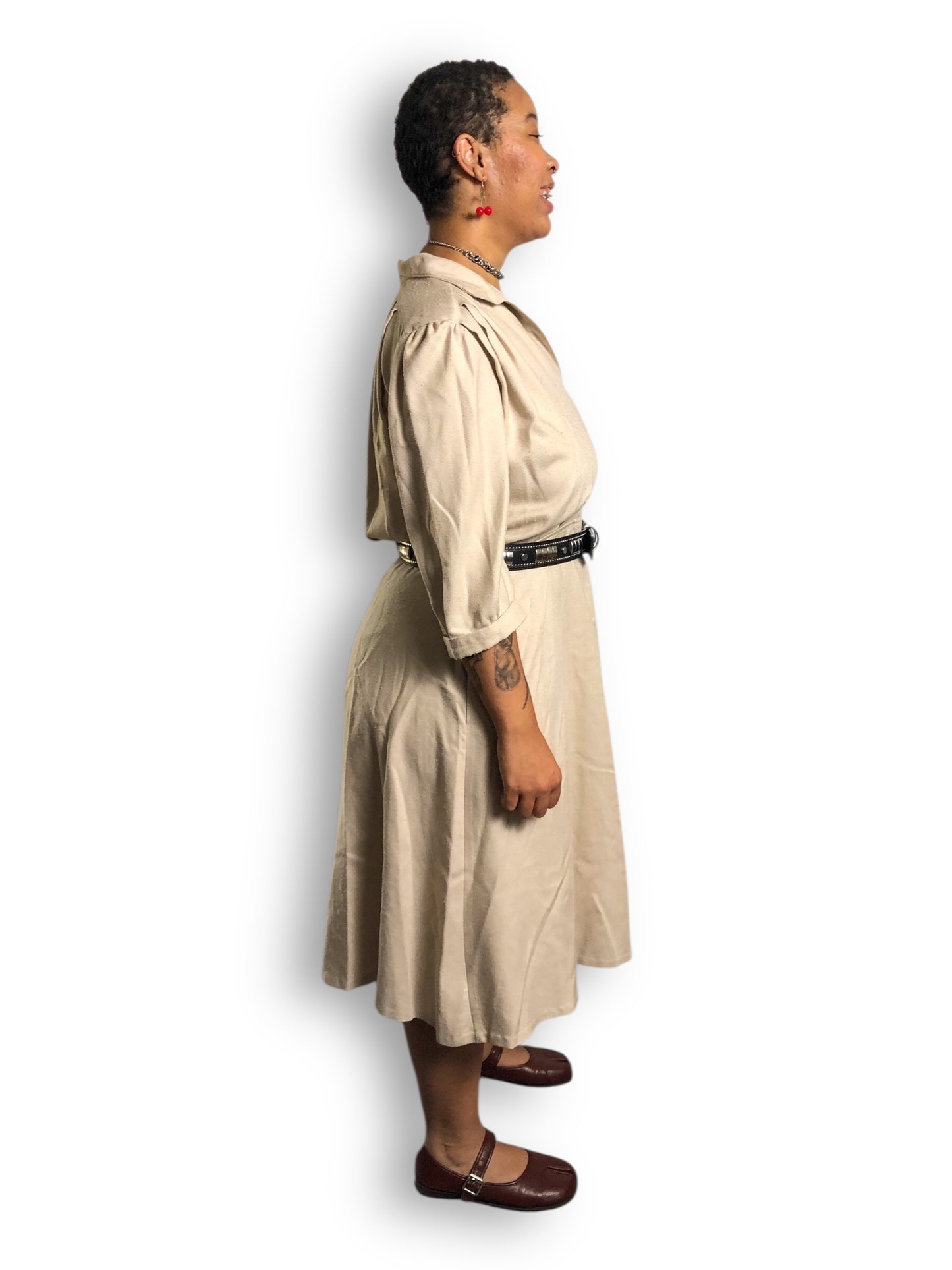 70’s/80’s Ilse M. Khaki Shirt Dress (2X)