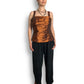 90’s Alfred Angelo Shiny Brown Pleated Tank Top (L)