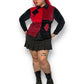 90’s Erika Red and Black Colorblock Velour Shirt (L)
