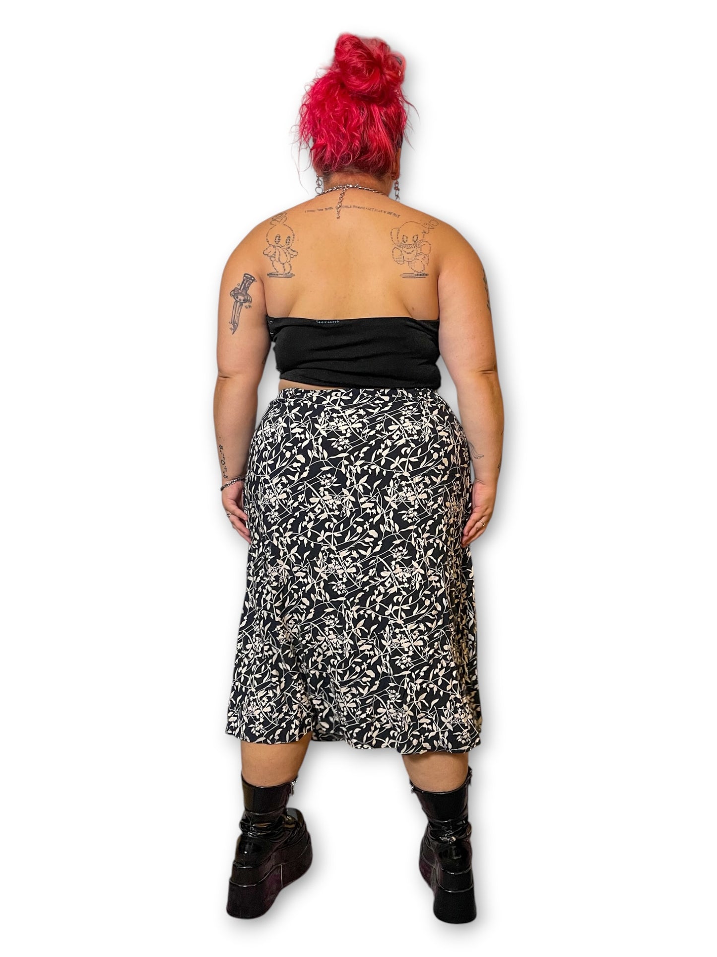Y2K Leafy Print Midi Skirt (2X/3X)