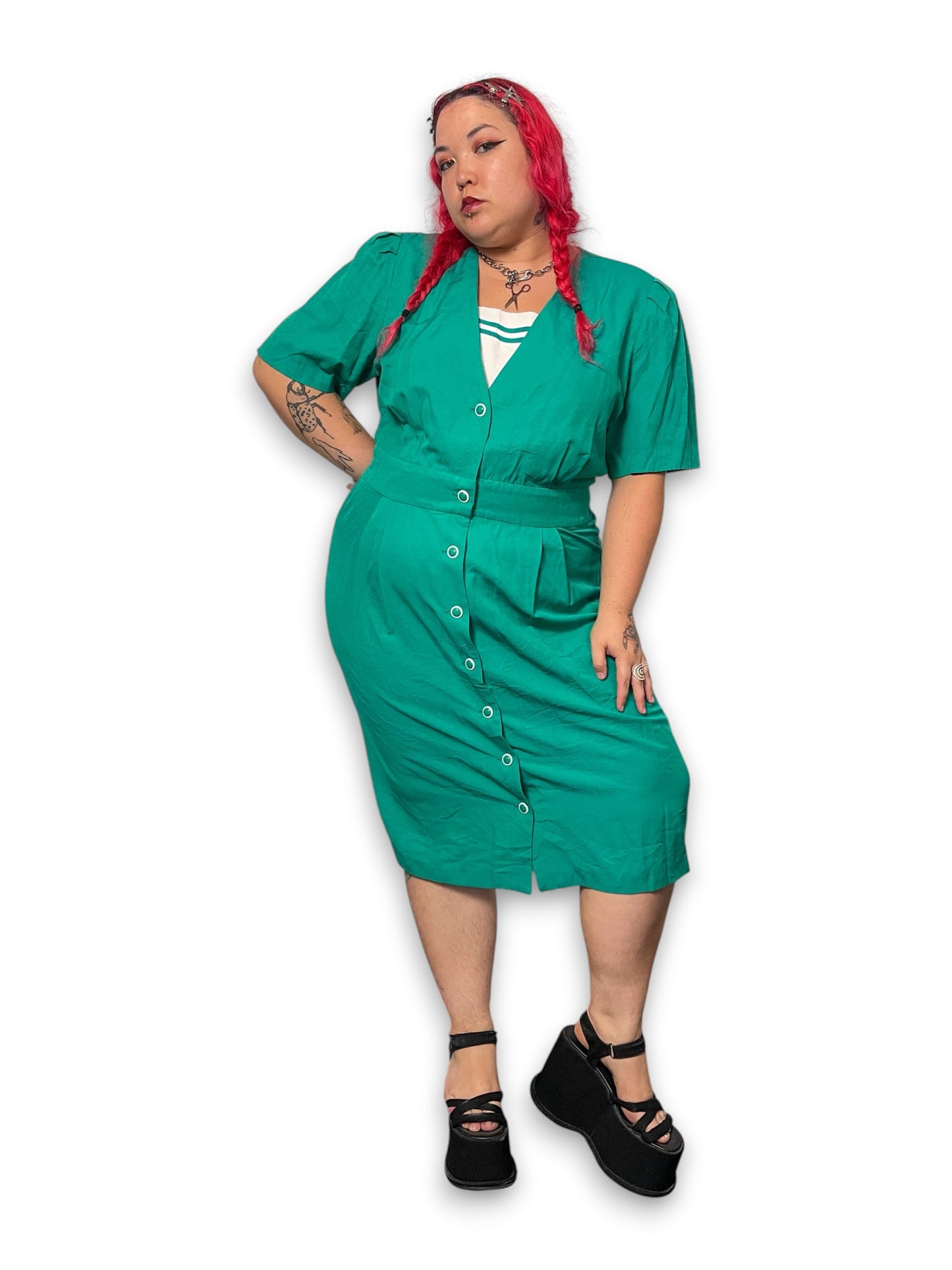 80’s/90’s Retro Pencil Dress (1X/2X)