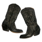 Vintage Artesania Jlaquepaoue Black Leather Cowboy Boots