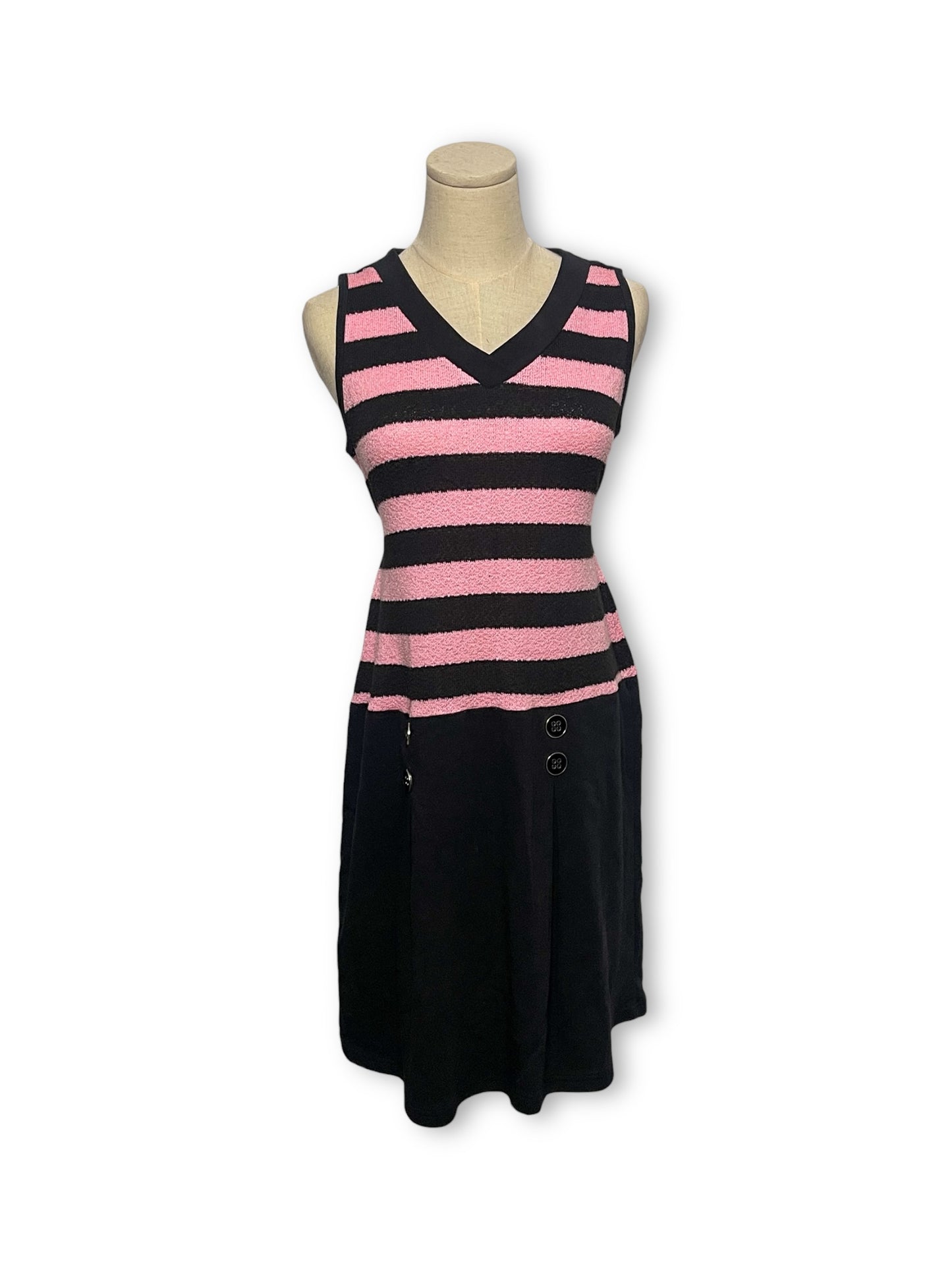 Harajuku Punk Striped Knit Dress (L)
