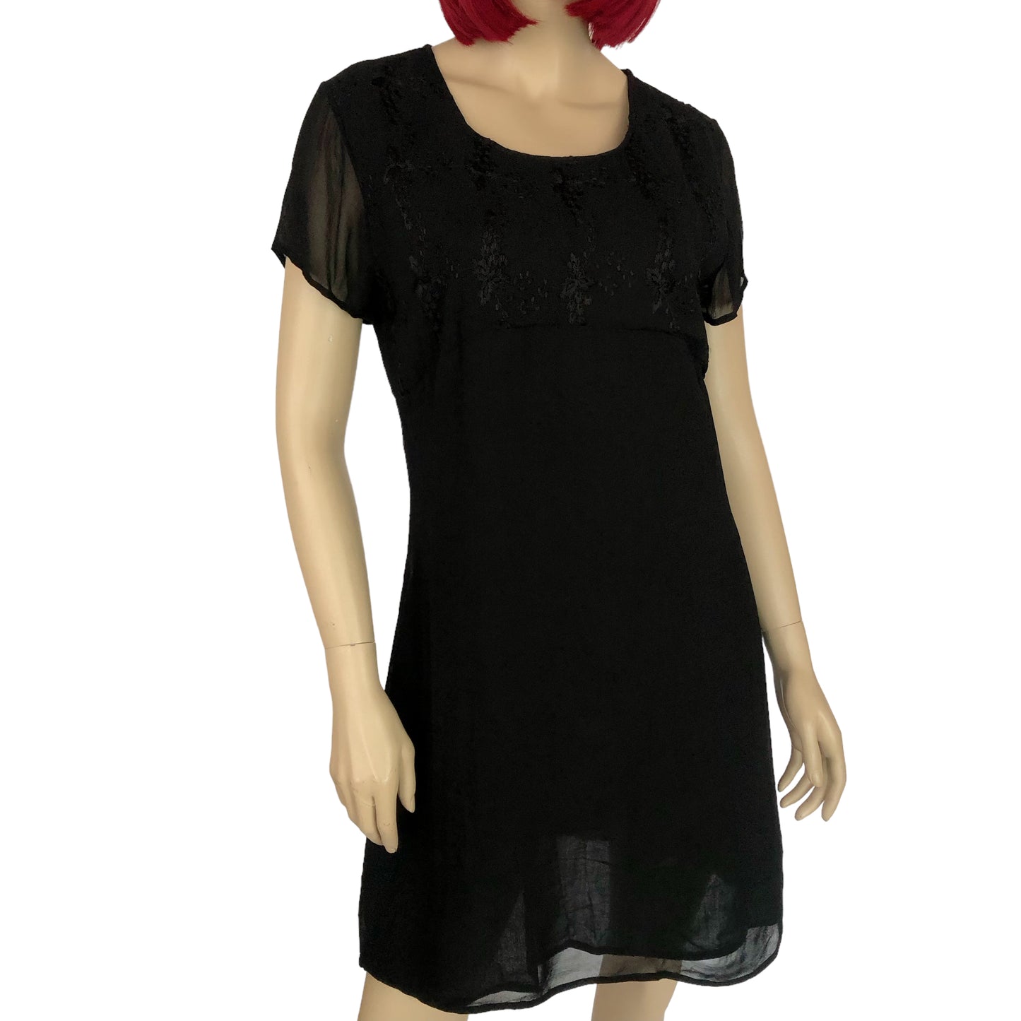 90's Amanda Smith Black Mesh Layered Dress (M)