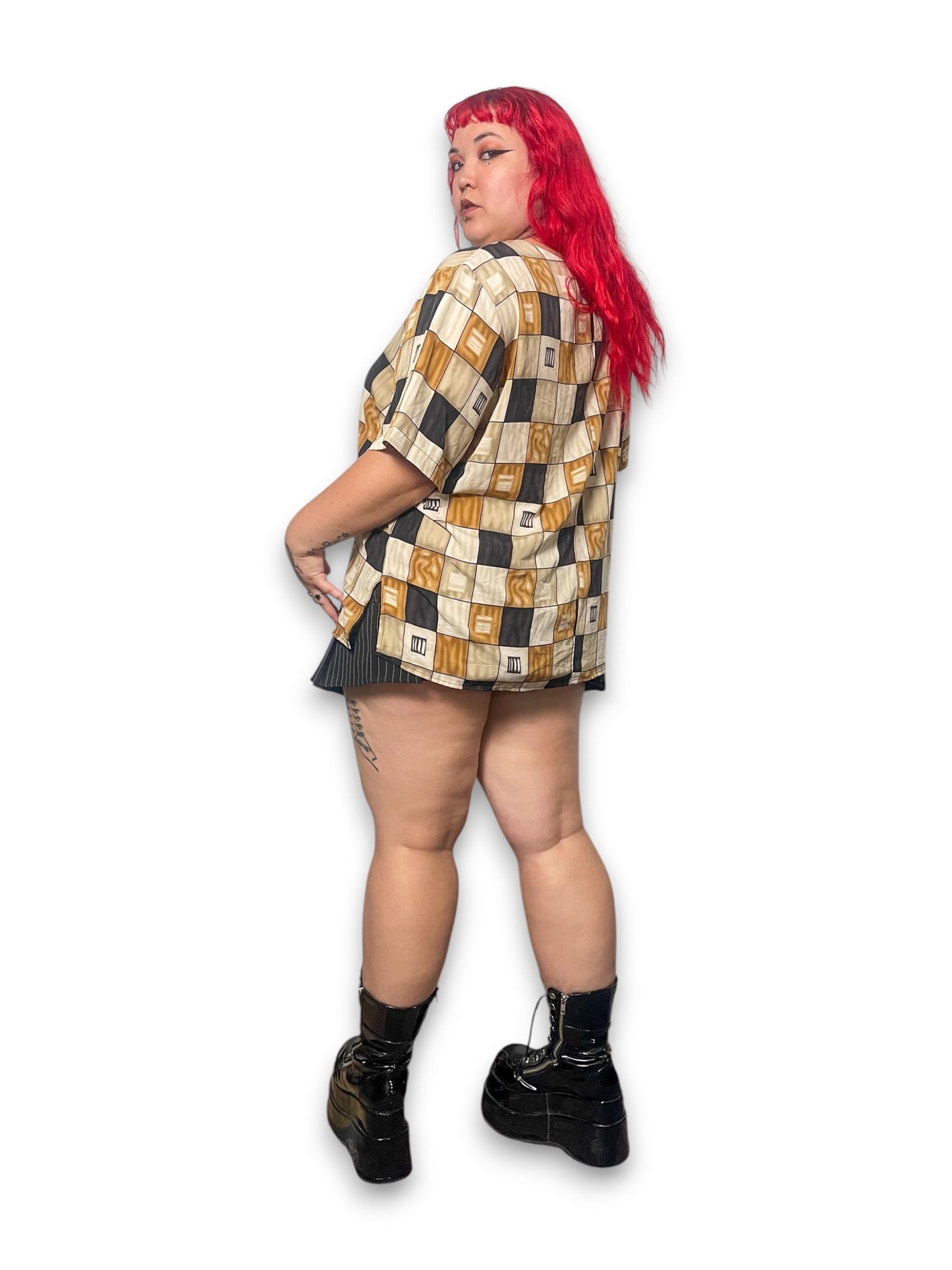 90’s Geometric Retro Blouse (3X/4X)