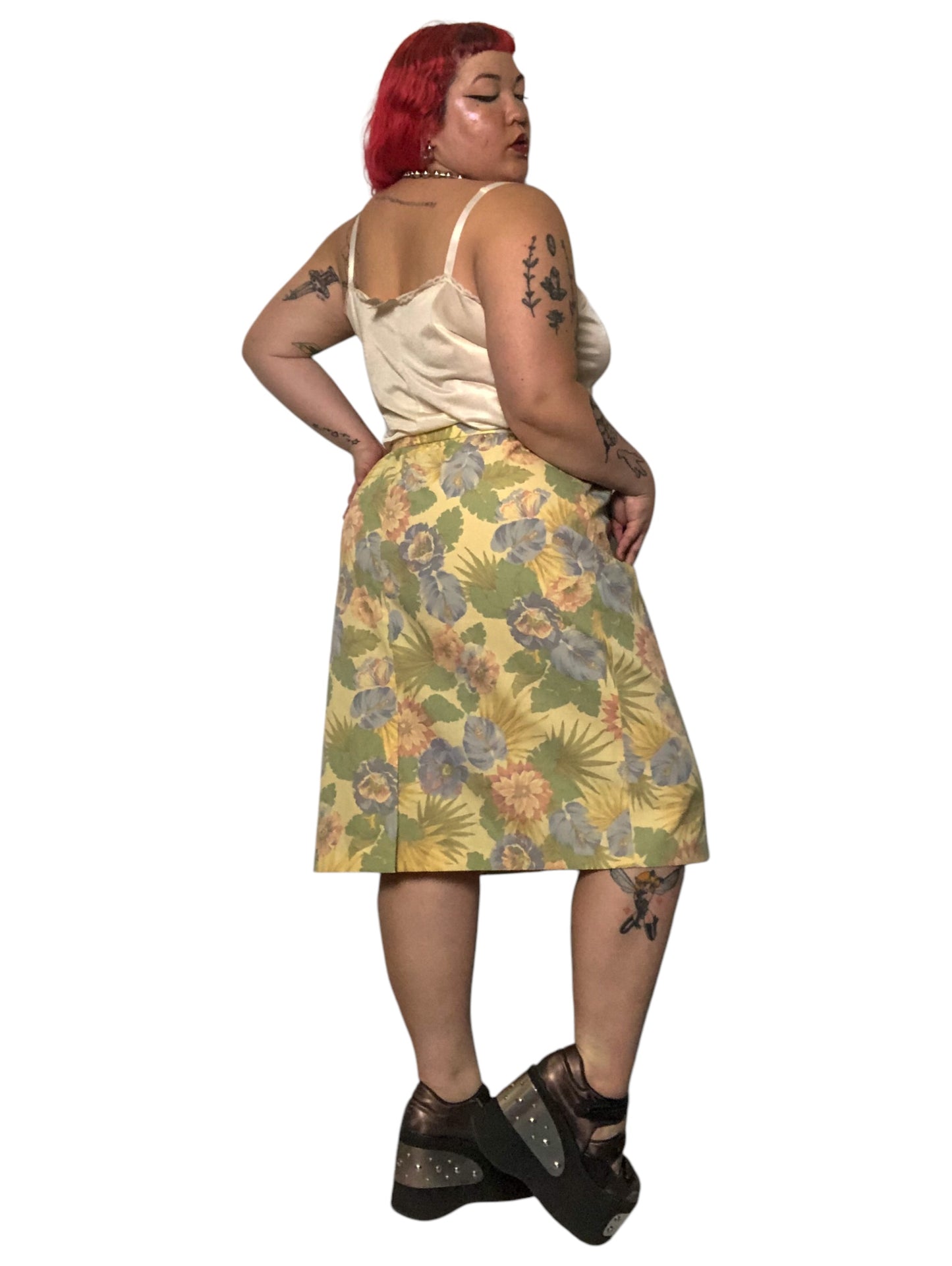 80’s Alfred Dunner Pastel Floral Print Skirt (2X)