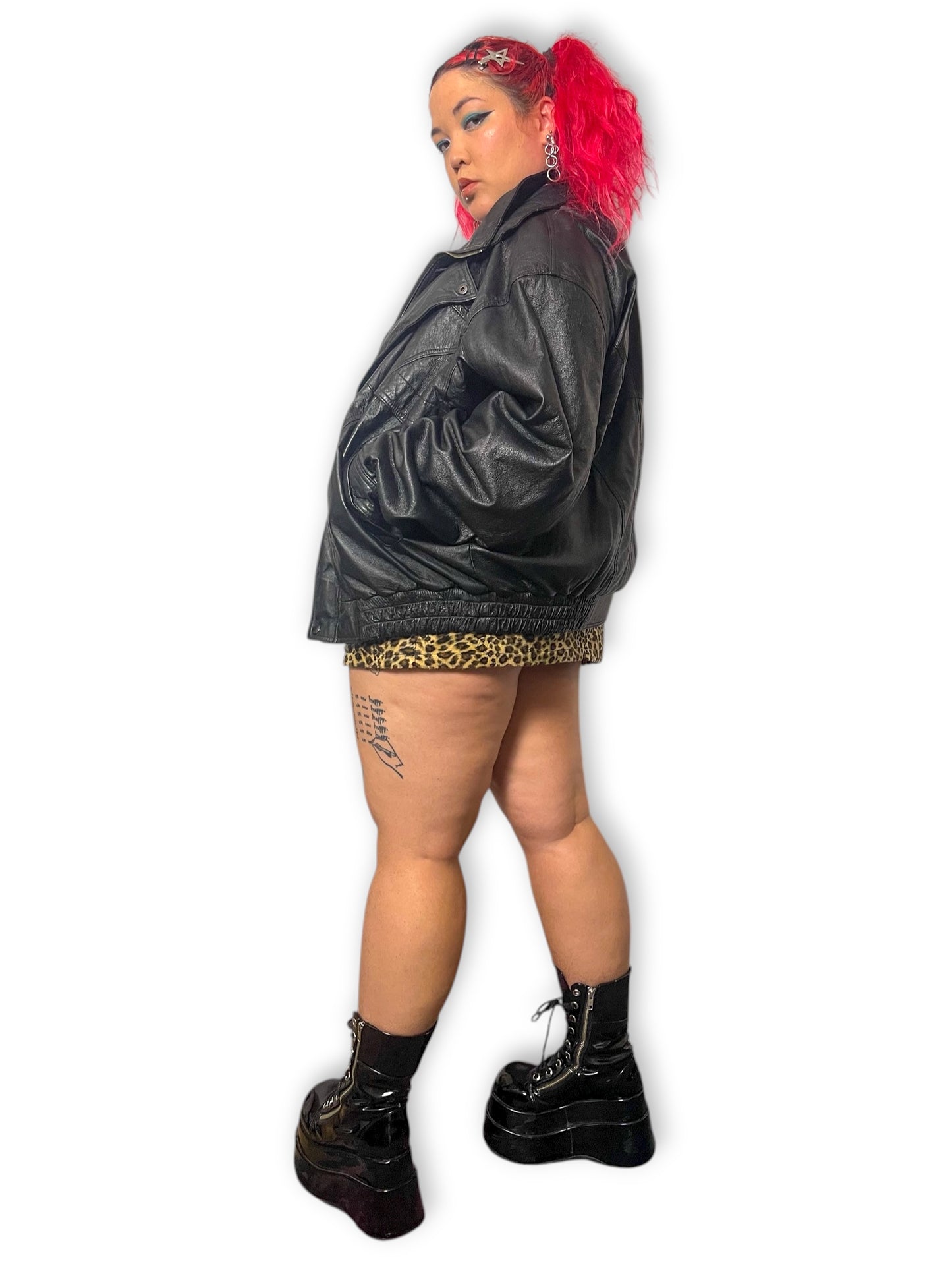 90’s Leather World by Lucky Leather Black Leather Jacket (2X)