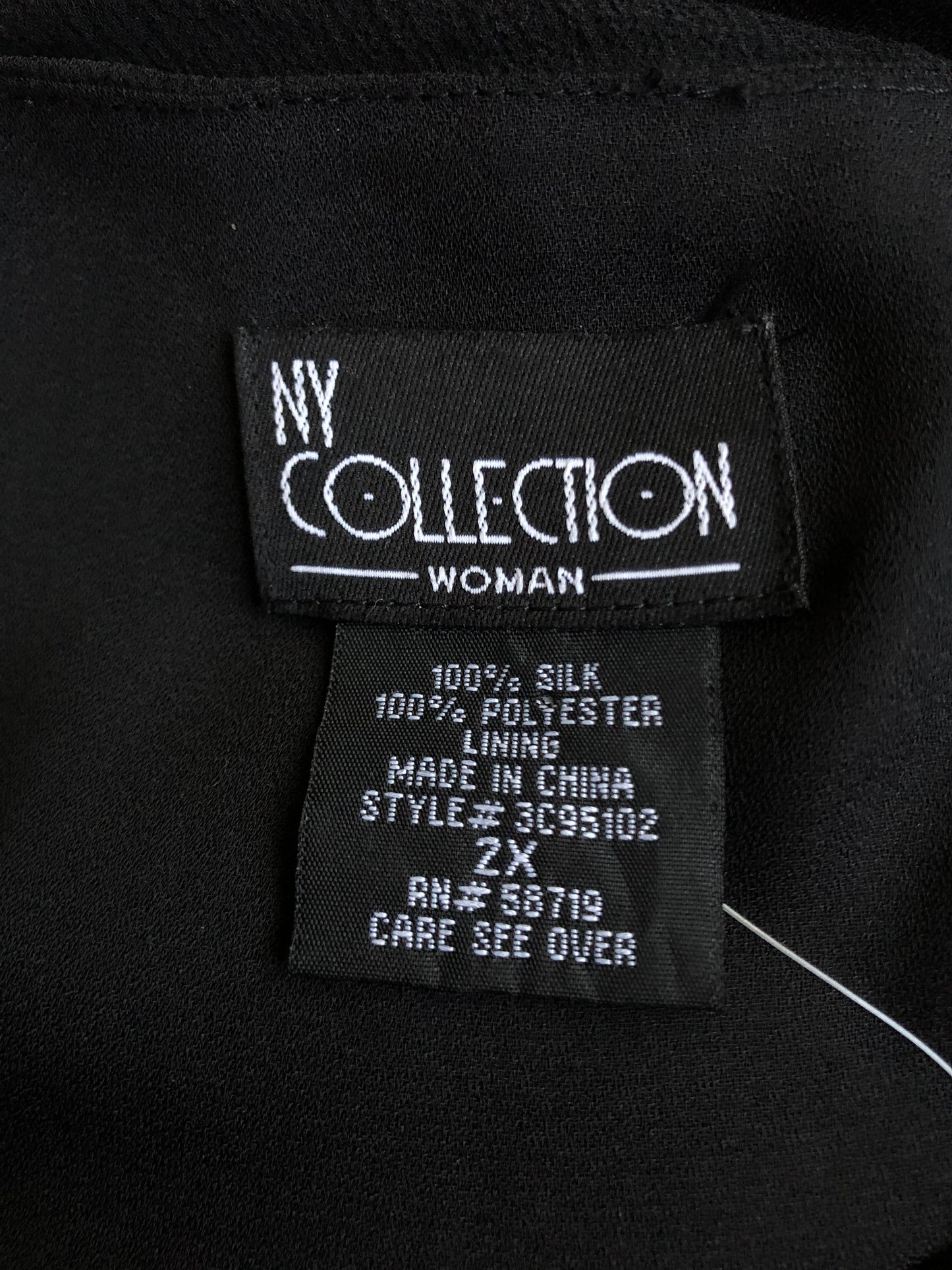 90’s/Y2K NY Collection Black Silk Blouse (2X/3X)