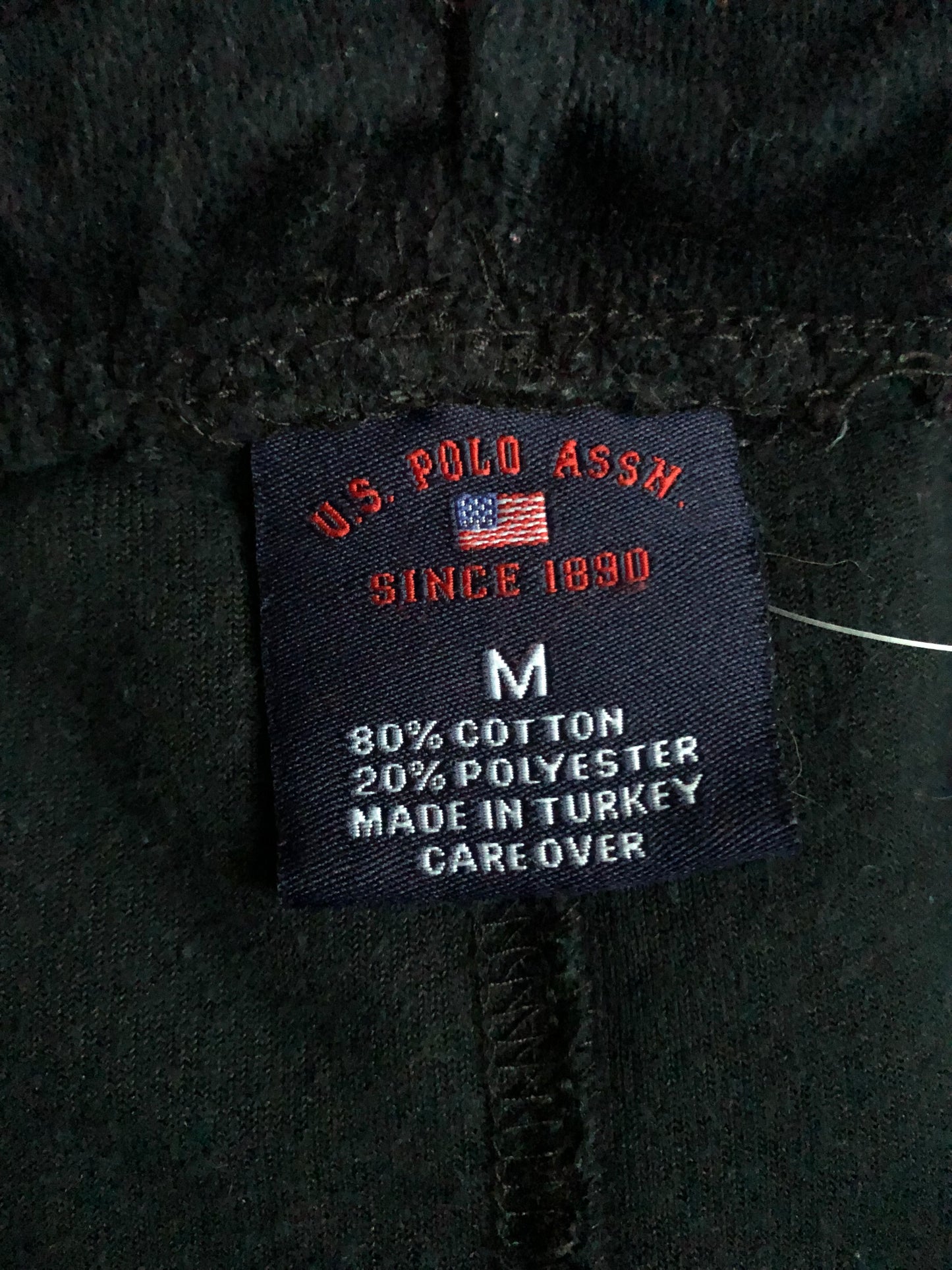 Y2K U.S. Polo Assocation Black Velour Track Pants (M/L/XL/2X)